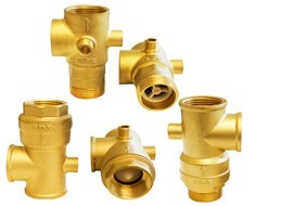 five way brass connectors with checkvalve